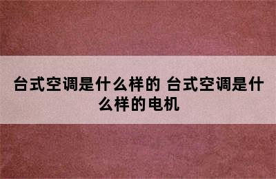 台式空调是什么样的 台式空调是什么样的电机